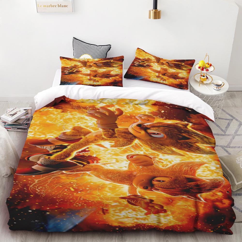 Kids Sonic Duvet Cover Hedgehog Cartoon Bedding Set Quilt Cover Set Twin Full Queen Comforter Cover Bedroom Gifts