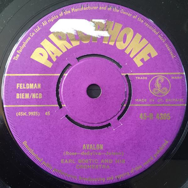 

7inch Record EARL BOSTIC & HIS ORCHESTRA - Avalon / Too Fine For Crying 45R4305 Parlophone UK Soul/Funk Used