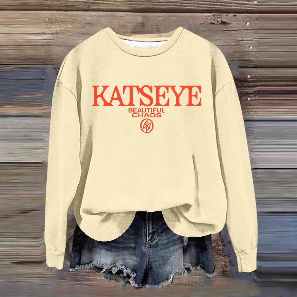 Women's Fashion Casual Long Sleeve Loose Printed Sweatshirt