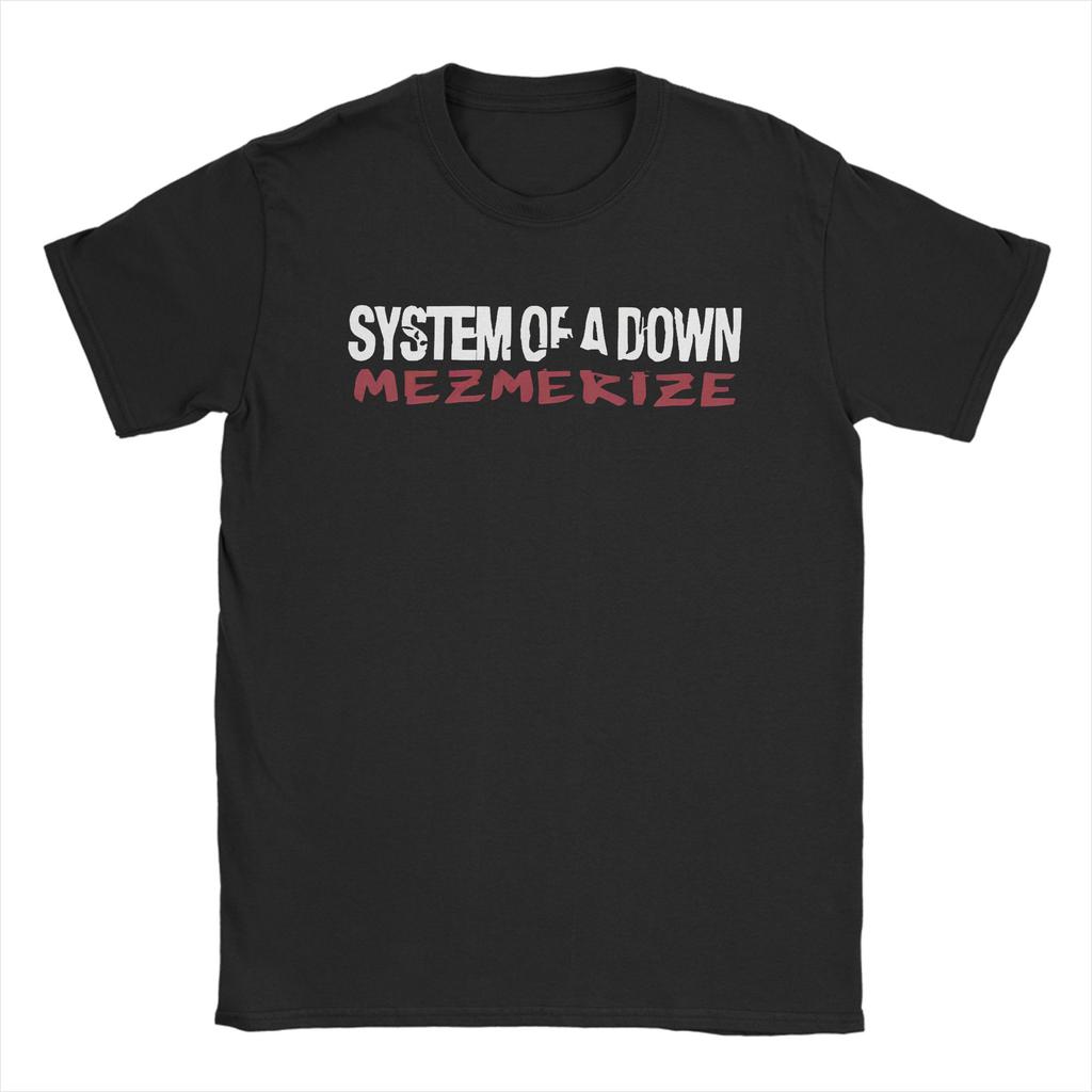 Mens TShirts System of a Down Band Mesmerize Unique Pure Cotton Tee Shirt Short Sleeve  T Shirts Crew Neck Clothing Adult