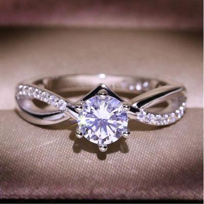 Luxury Womens Ring Sterling Silver Rings Natural Gemstone Rings Princess Ring Romantic Bride Engagement Diamond Ring