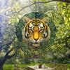 Forest Tiger Pattern Metal Wind Spinner Outdoor Garden Decor 360 Rotating Hook Easy Install No Power Needed Wind Chime for Yard