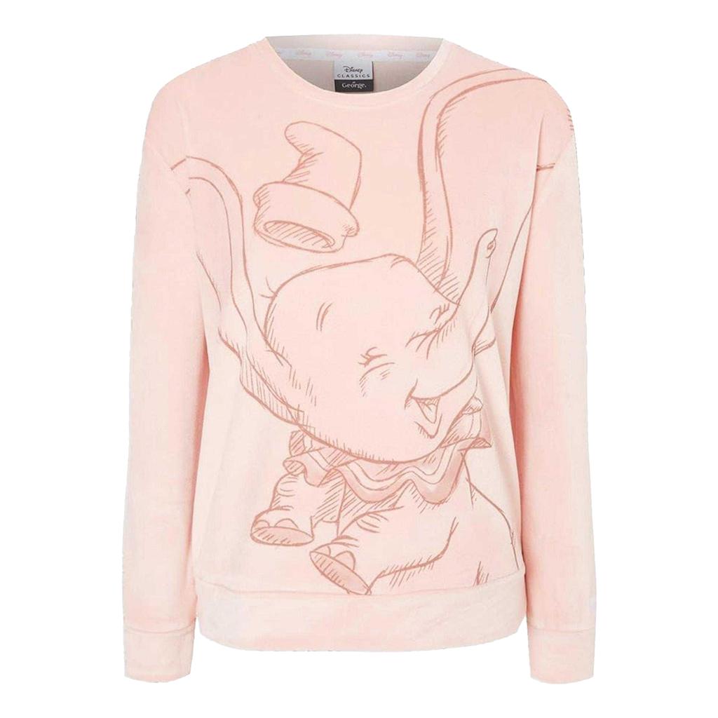 Dumbo Womens/Ladies Velour Long-Sleeved Long Pyjama Set