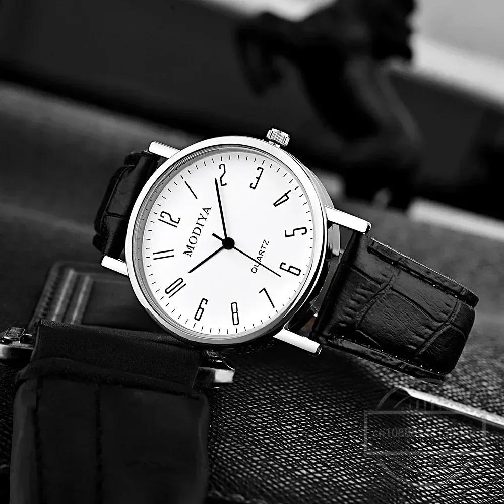 Men Watches Business Wrist Watch Luxury Leather Strap Analog Watches Quartz Wristwatches Clock Men Women Casual Simple Watch