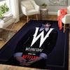 1Pc Dark Gothic Wednesday Netflix Poster Flannel Rug Soft Non Slip Carpet for Bedroom Living Room Office Floor Outdoor Home Decor Xmas Gift