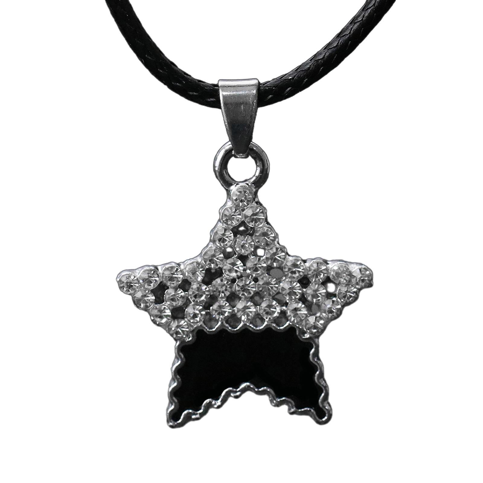 Elegant Leather Rope Neckchains Star Pendant Collarbone Chain Handmade Clavicle Chain Jewelry for Women Girlfriends