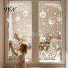 Holiday Static Window Stickers 9 Sheets Christmas Stickers, Reusable Snowflake Santa Claus Reindeer Large Collage Decor Decals for Glass Decoration,