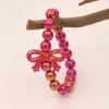Colorful Acrylic Beaded Bracelet with Bowknot Charm for Girls
