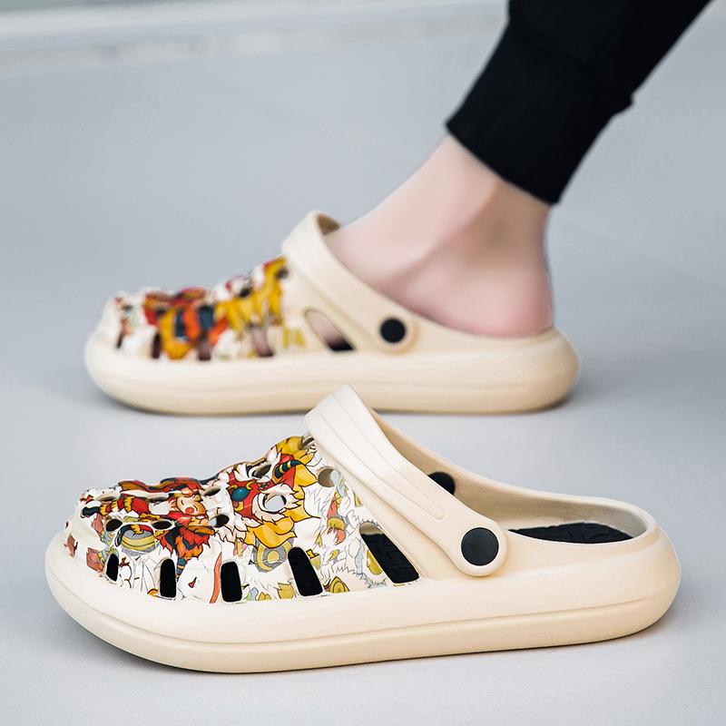 Summer Mens Garden Shoes EVA Slippers Beach Shoes Casual Sandals Latex Slippers