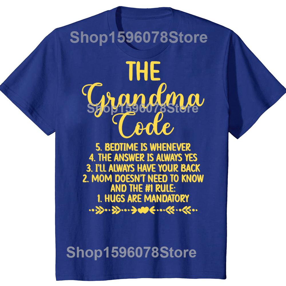Engraçado O Código da Vovó Avó Avô Camiseta Masculina Feminina Hip Hop Camiseta Oversized 100% Algodão Camisetas Confortáveis