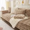 Thickened New Rabbit Plush Sofa Cushion Winter Thickened Seat Cushion Anti Slip and Warm Leather Sofa Cover Cover