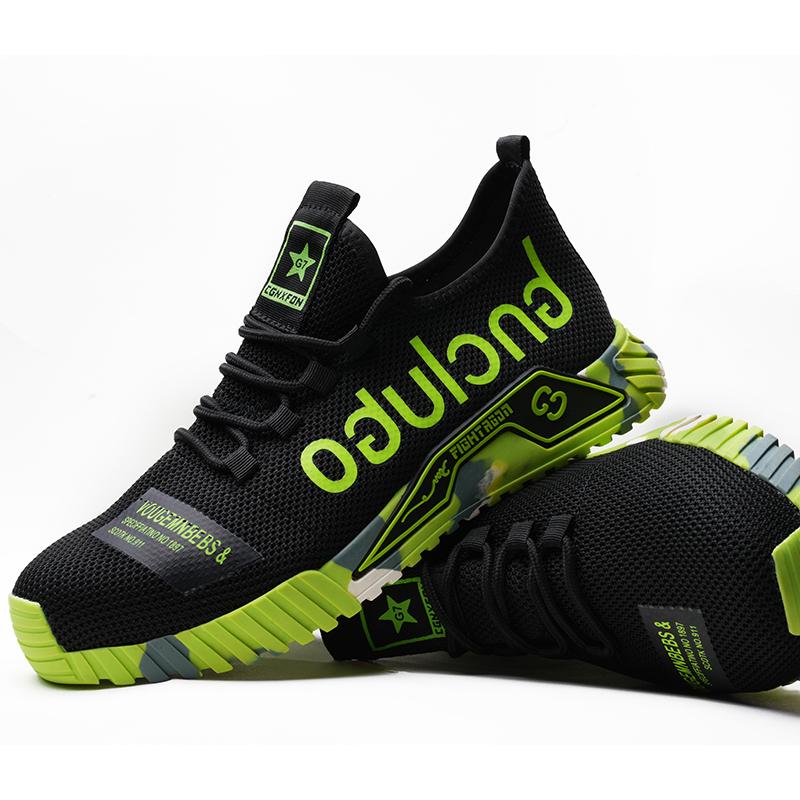 Steel Toe Protection Shoes Anti Smashing Anti-Puncture Men's Safety Shoes Lightweight Breathable Men's Resistant Work Shoes