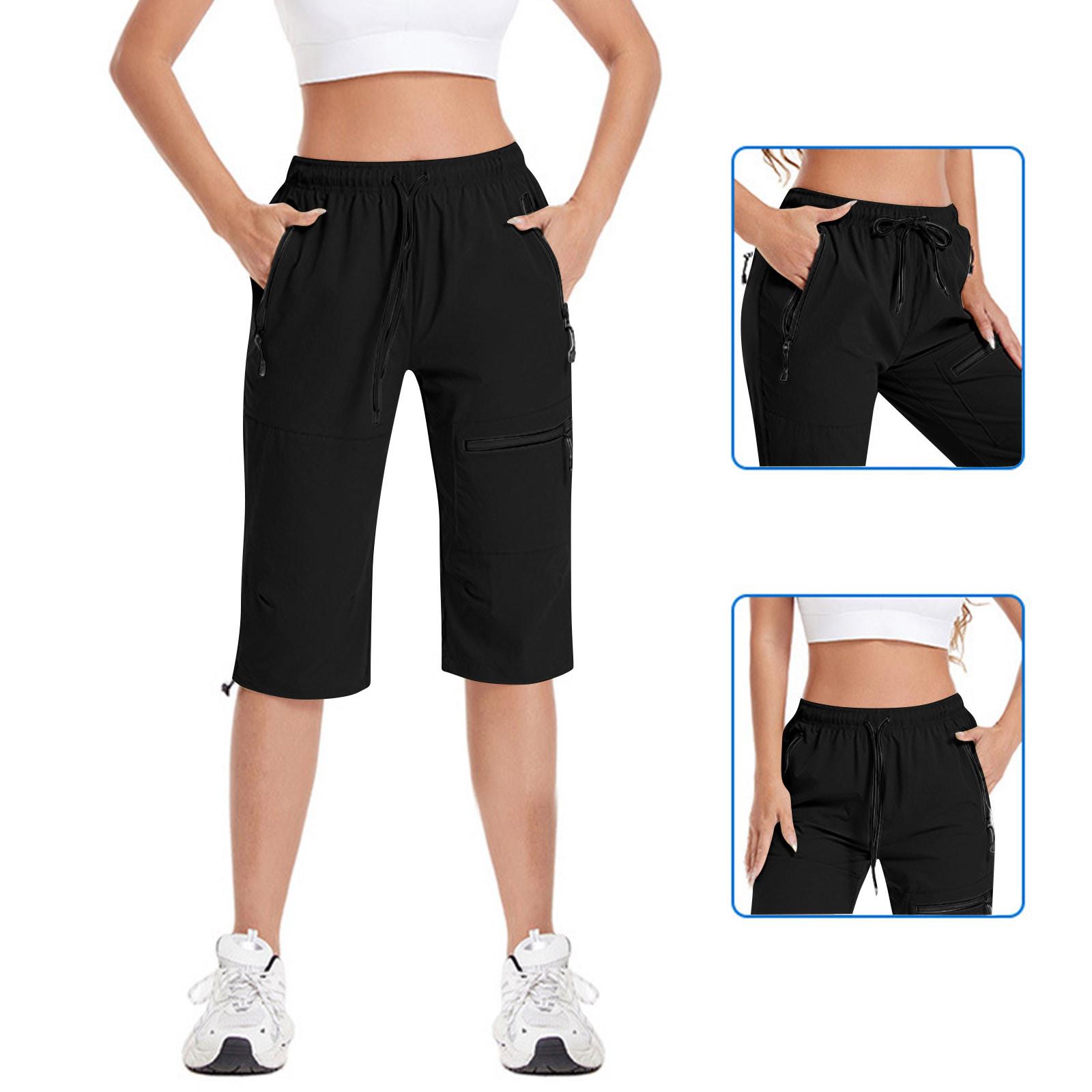 

Женские плиссированные брюки-карго для походов с карманами XXL чёрный