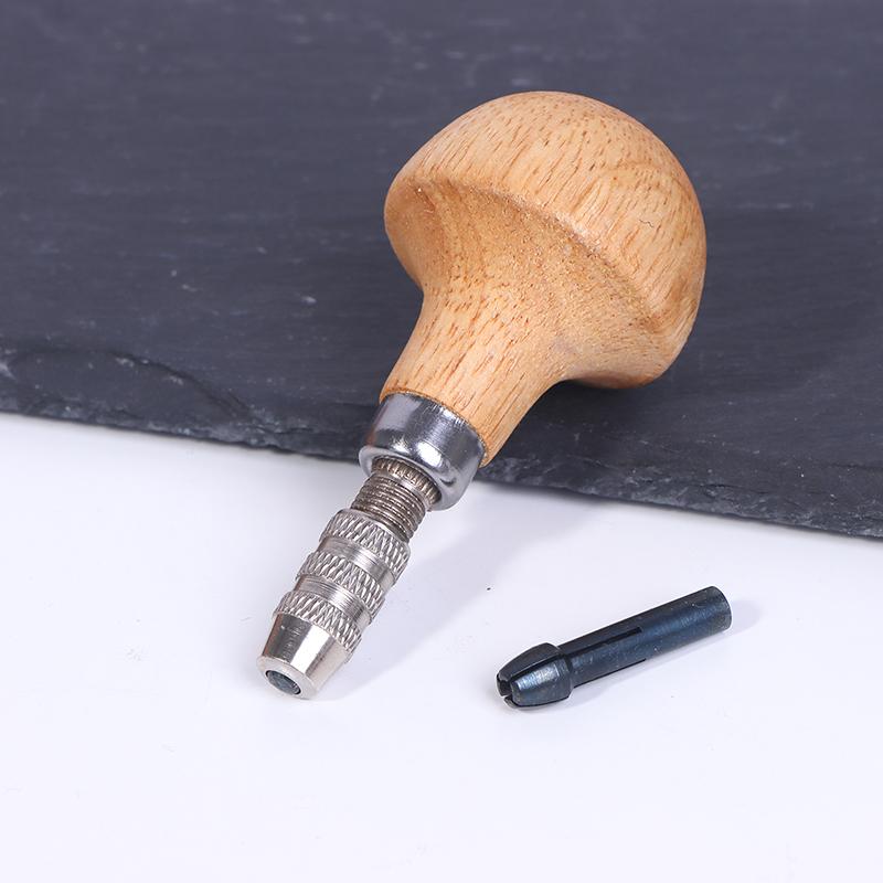 Jewelry Craft Handle Pin Vise Vice Wooden Handle With Chuck Wrapping Drill Tool