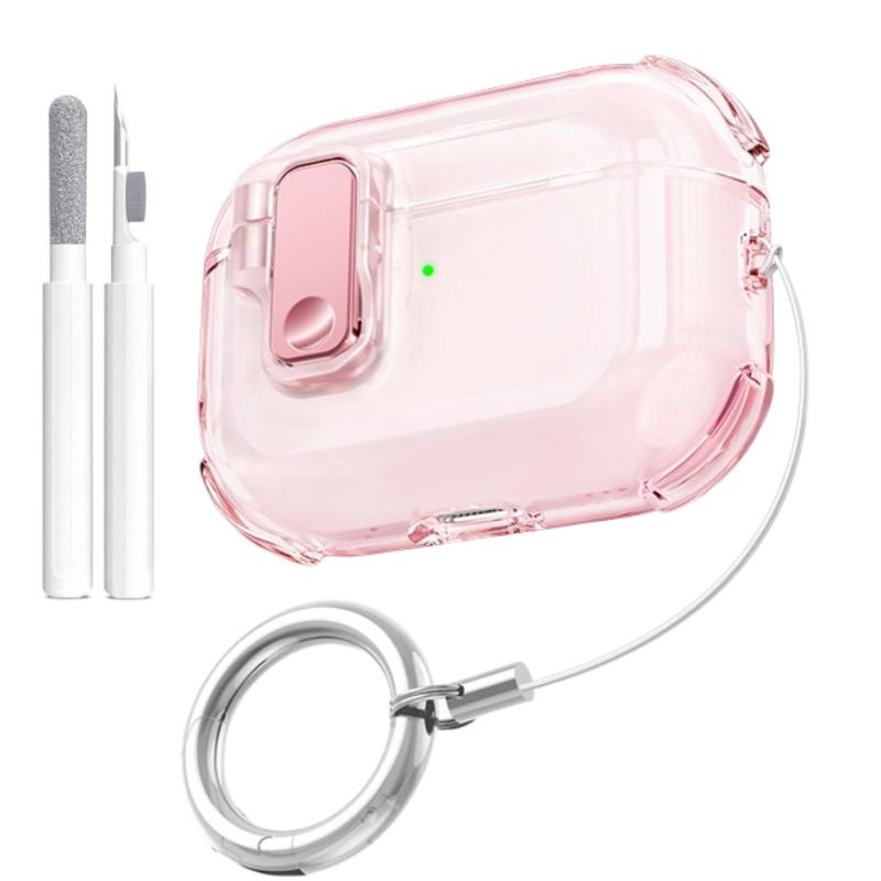 for AirPods Pro 3 Case Cover with Cleaning Kit Secure Lock Clear Case Soft TPU Protective Cover For AirPods Pro 3 with Keychain