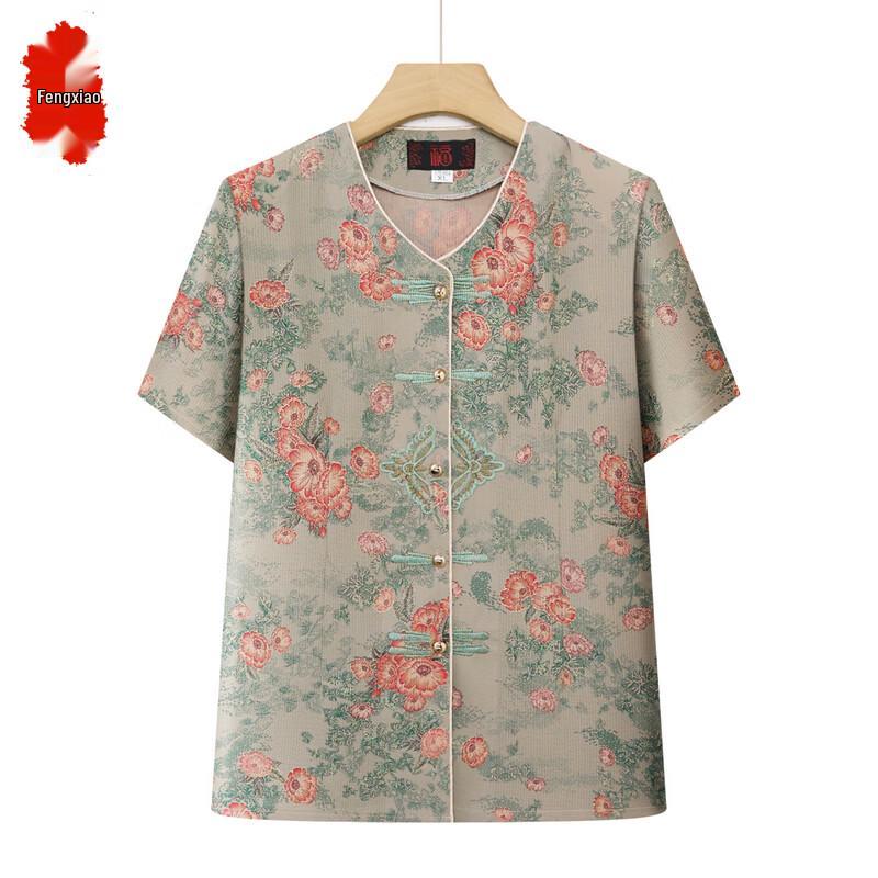 

Women s Plus Size Floral V-Neck Short Sleeve T-shirt 4XL