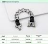 Men's Titanium Steel Hip-Hop Chain Bracelet, European & American Style, Safety Buckle.