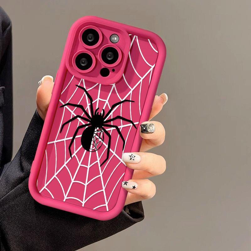 Black Spider for iPhone17 ProMax Mobile Phone Case 16 Apple 17 Matte 14/15 Premium 13 Fine Holes