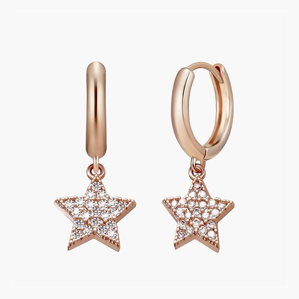 Monograph Star Classy Earrings Mger0387 14K Gold Plated (Rose Gold)