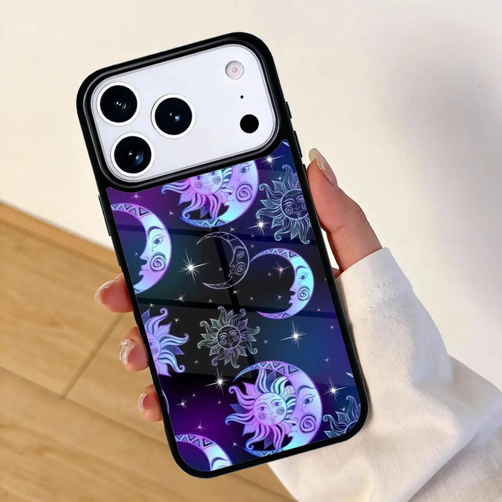 Sun Moon Phone Case For Apple iPhone 17 air 16 Pro Max 15 Pro Max 14 13 12 11 Mini Back Cover