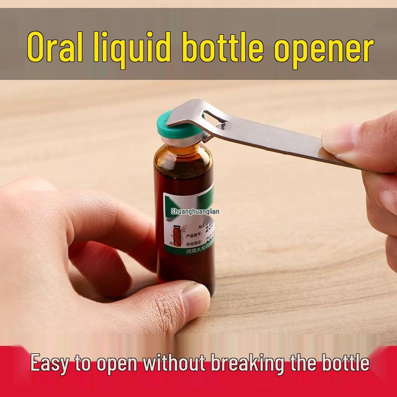 Multifunkční přenosný otvírák na léky a pivo (Perorální tekutina, Penicilin, Hliníkový uzávěr)