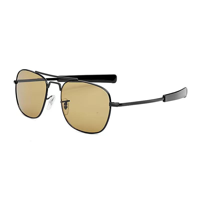 Men's Aviator UV Protection Metal Glass Lens Sunglasses for Driving and Fishing