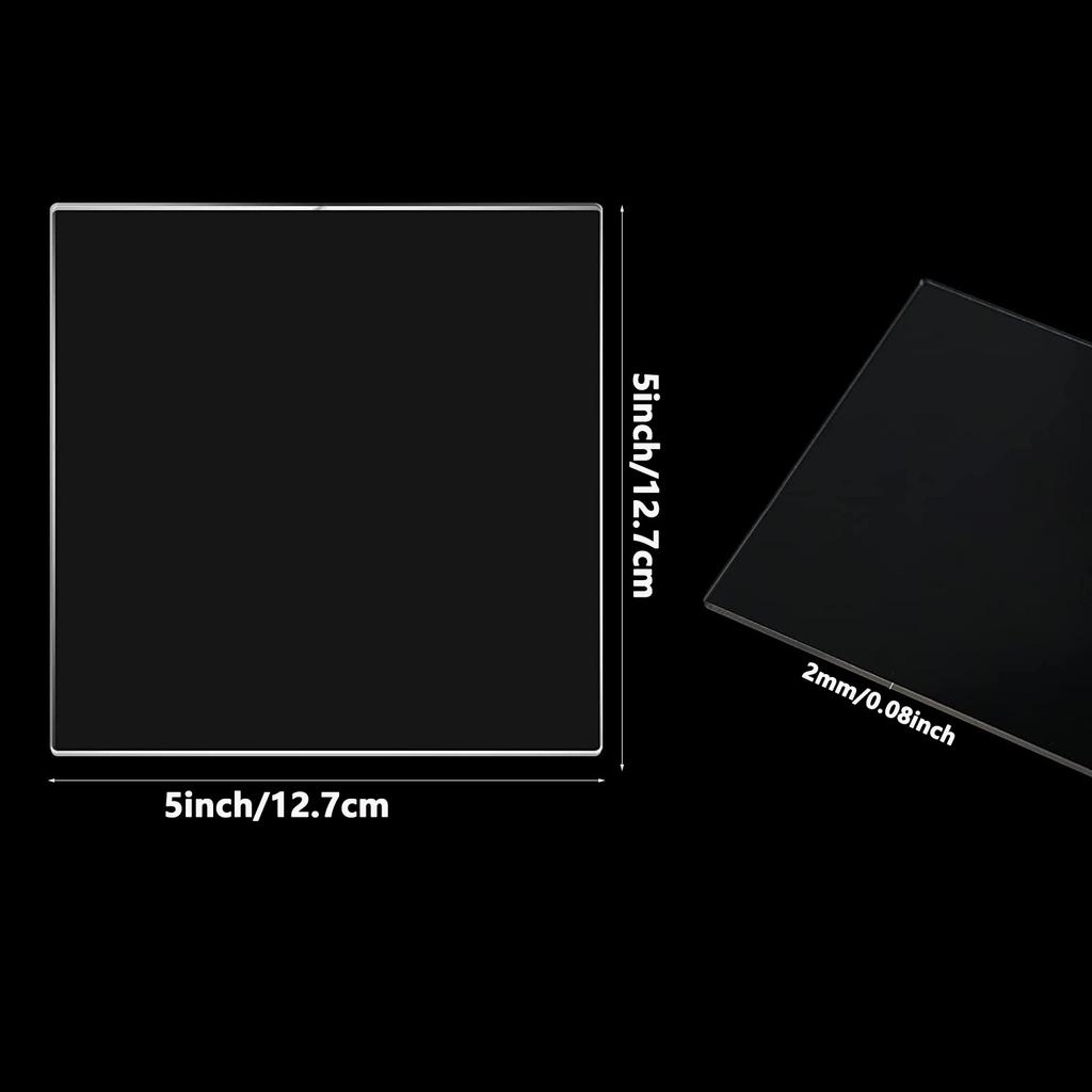 2mm Thick Clear Acrylic Square Sheet Panel Acrylic Board for Sign, DIY Display Project, Photo Frame, Craft and Painting Custom