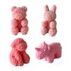 Rose Series Animal Aromatherapy Candle Silicone Mold Diy Rabbit Bear Handmade Soap Dripping Plaster Decoration Mold