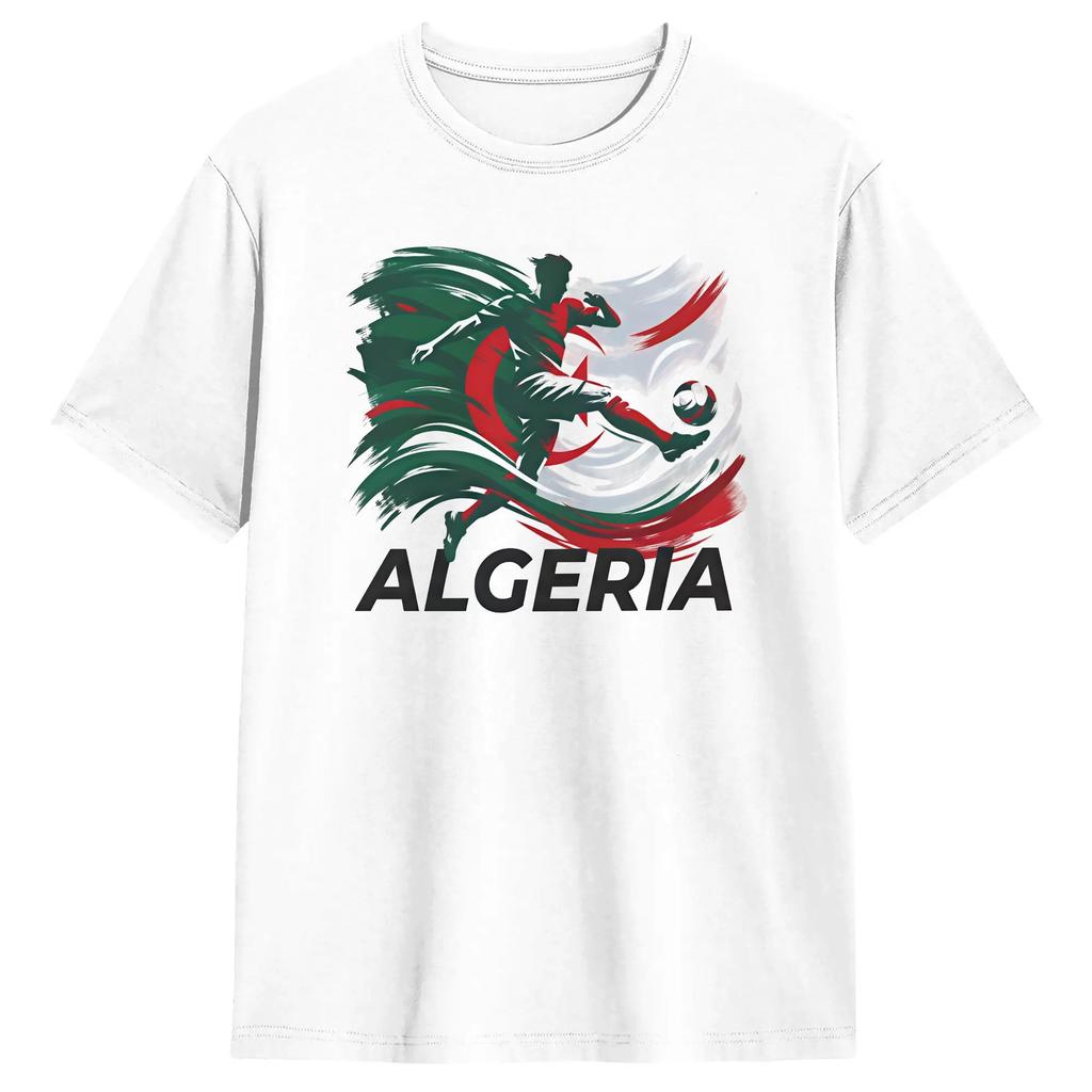 Unisexs TShirt Algeria Algerian Flag 2026 Funny Pure Cotton Tee Shirt Short Sleeve T Shirts Round Collar Clothes Unique