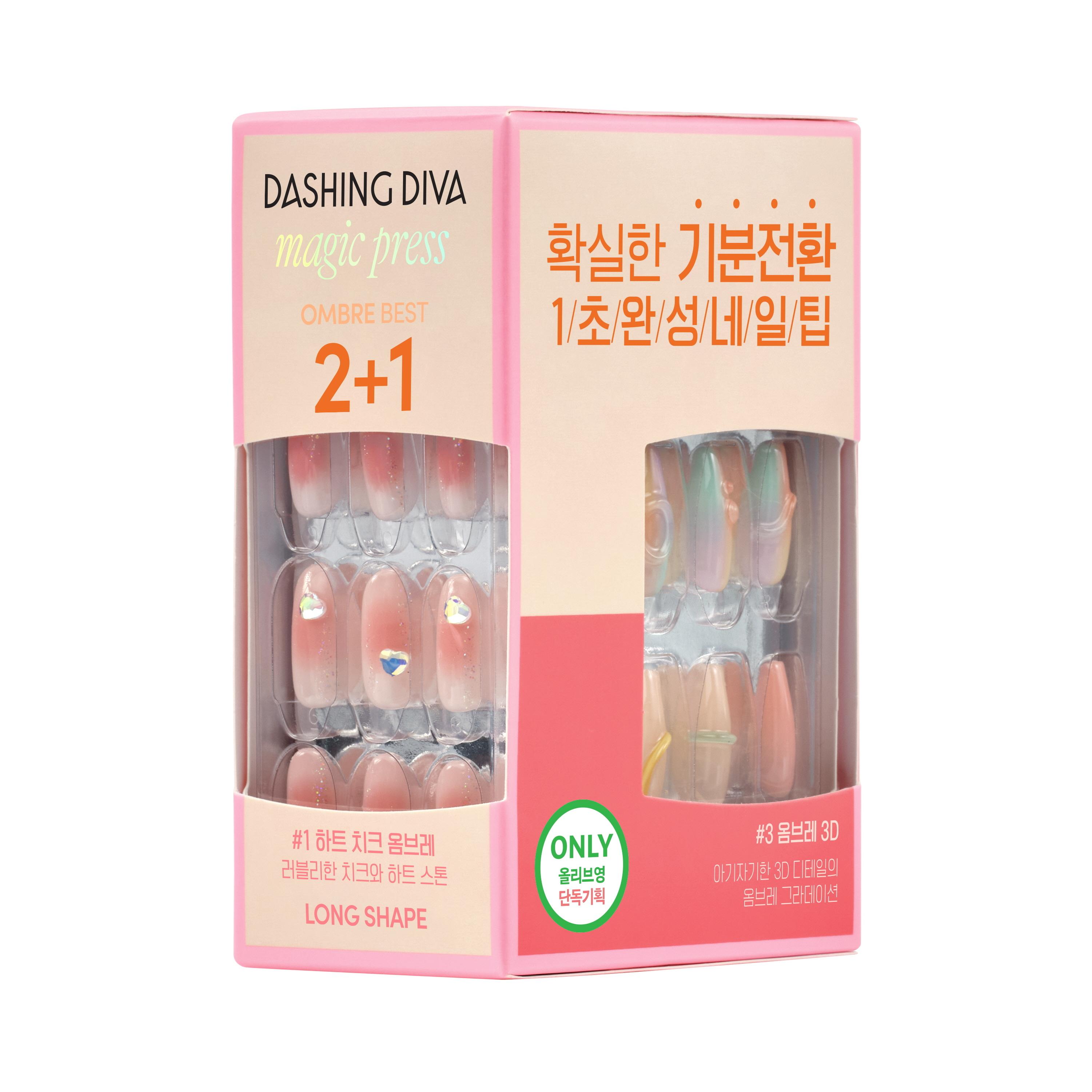 

[24FW/Nail Tips] Набор для наращивания ногтей Dashing Diva Magic Press 2+1 Ombre Collection