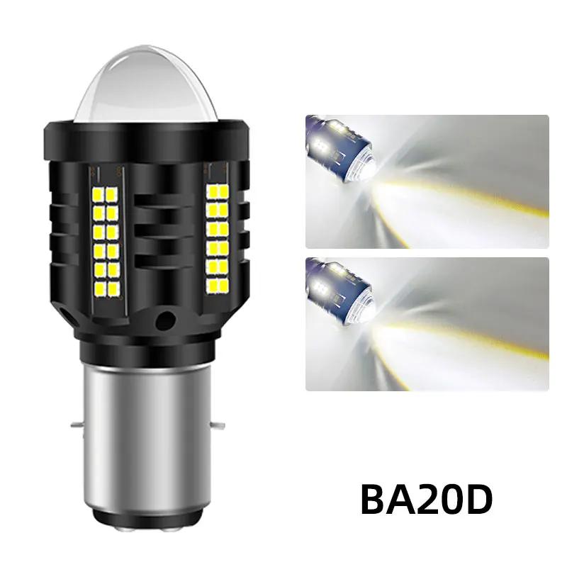 1PC H4 LED Headlight for Motorcycle H6 BA20D Bulbs White Yellow Hi Low Beam Projector Lens Fog Lamp Scooter Motorbike Headlamp