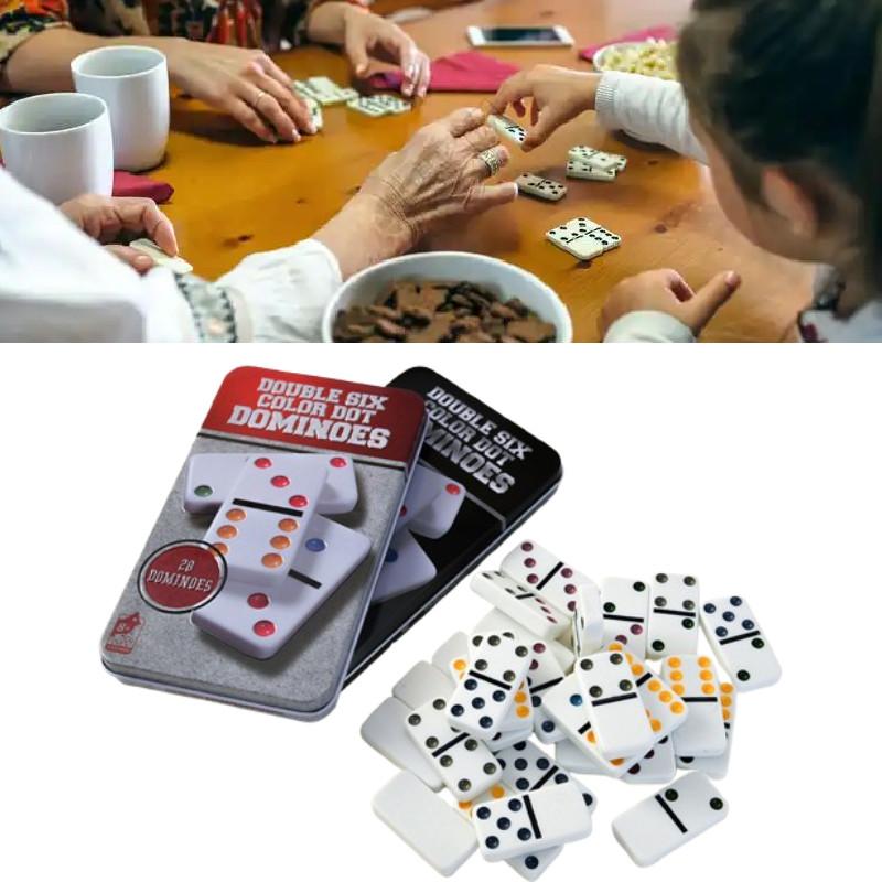 Double Colour Six Dot Dominoes Game Set Kids Educational Toys Gift Interaction