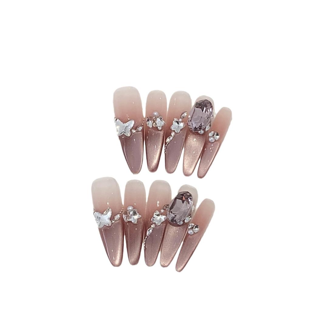 Ice-transparent Nude Purple Gradient Side Light Cat Eye Quality K9 Jiu Zi Lihuo Wearing Armor