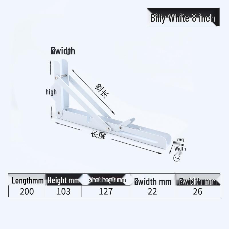 304 Stainless Steel Folding Triangle Bracket for Load-Bearing Storage Support
