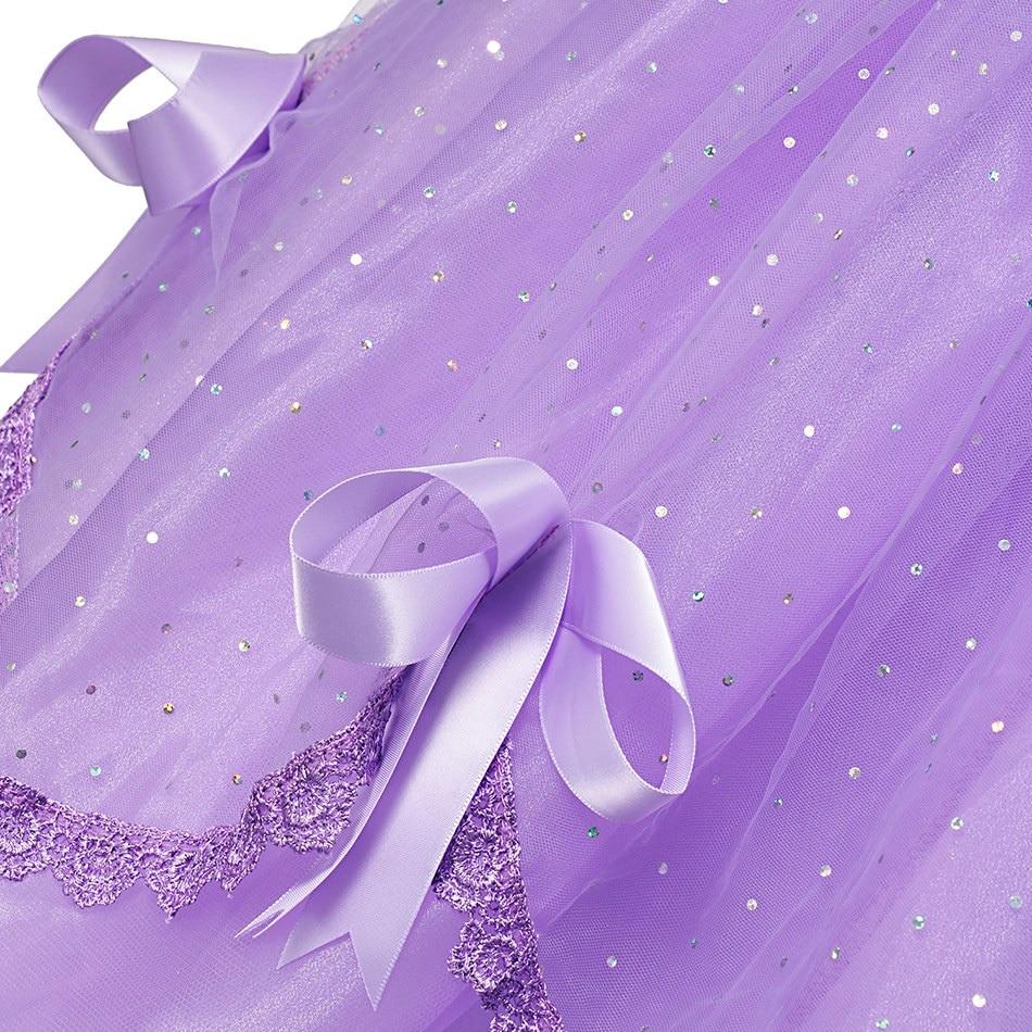 EvrikaUnity Princess Sofia Costume for Girls, Set with Crown and Accessories, Premium Fabric, 6-7 Years, 140 Cm, Purple