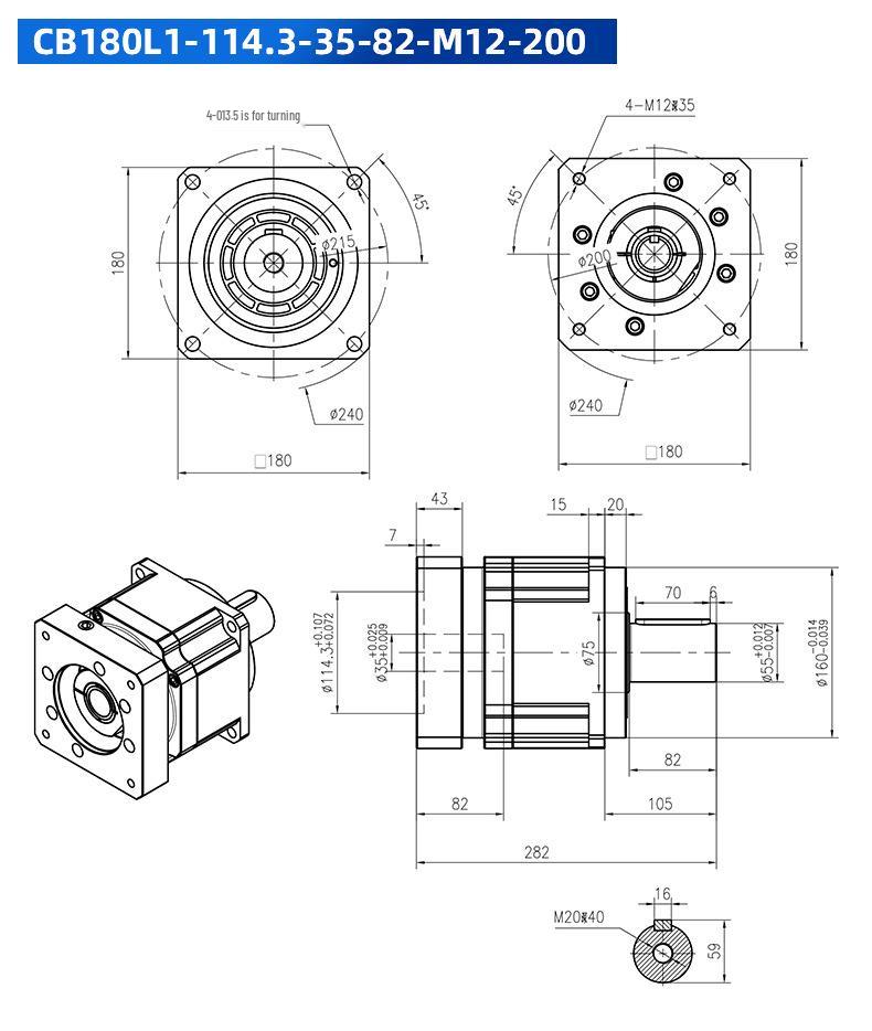 High-Precision Helical Planetary Gearbox with Servo Stepper Motor (40/60/90/115 Reducer)