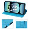 Coque pour Xiaomi Redmi Note 14 4G (pas pour 5G) Protection Rabat Antichoc Synthécuir Bleu Motif Papillon Fleur