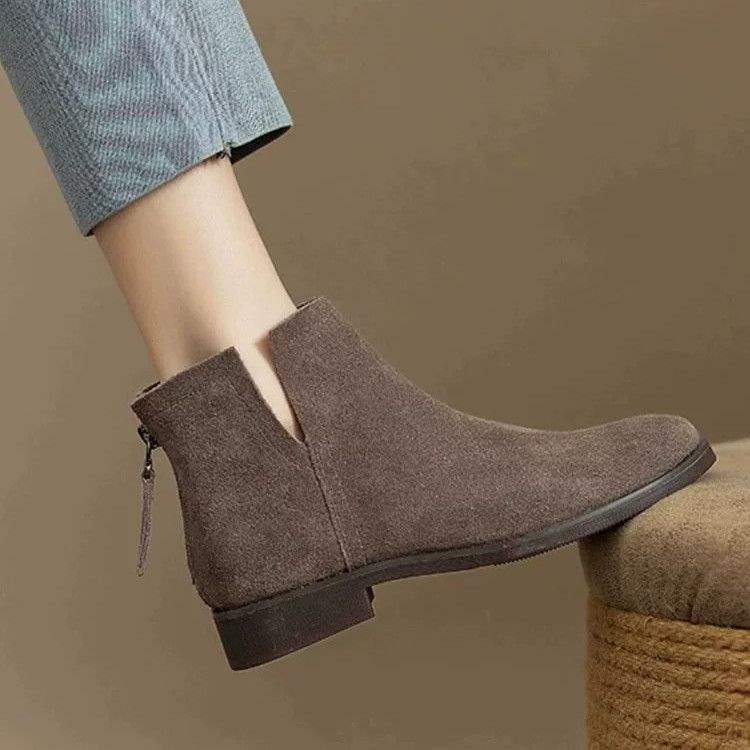 Counter New Low Heel Soft Sole Short Boots Women's 25 New Versatile Round Head Chelsea Frosted Martin Boots Ankle Boots