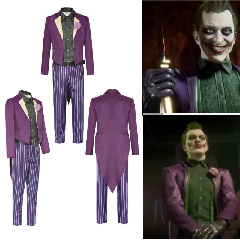 High-quality Polyester Mortal Kombat 11 Joker Cosplay Outfit Full Set For Comic Con And Costume Parties