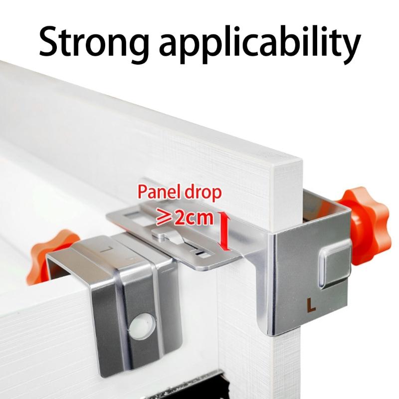 Double Pack Sturdy Stainlesses Steel Drawer Reinforcement Brackets Easy Fastening Clip Accessory for Wood Cabinets