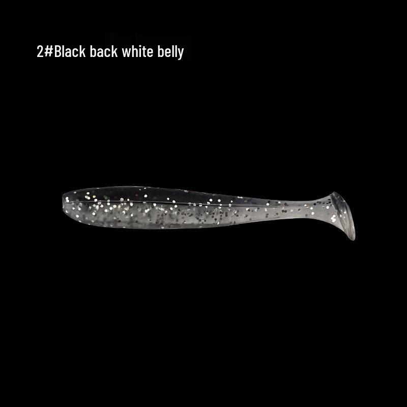 Two-Color T-Tail Soft Bait with Curly Tail Lead Hook for Bass Fishing