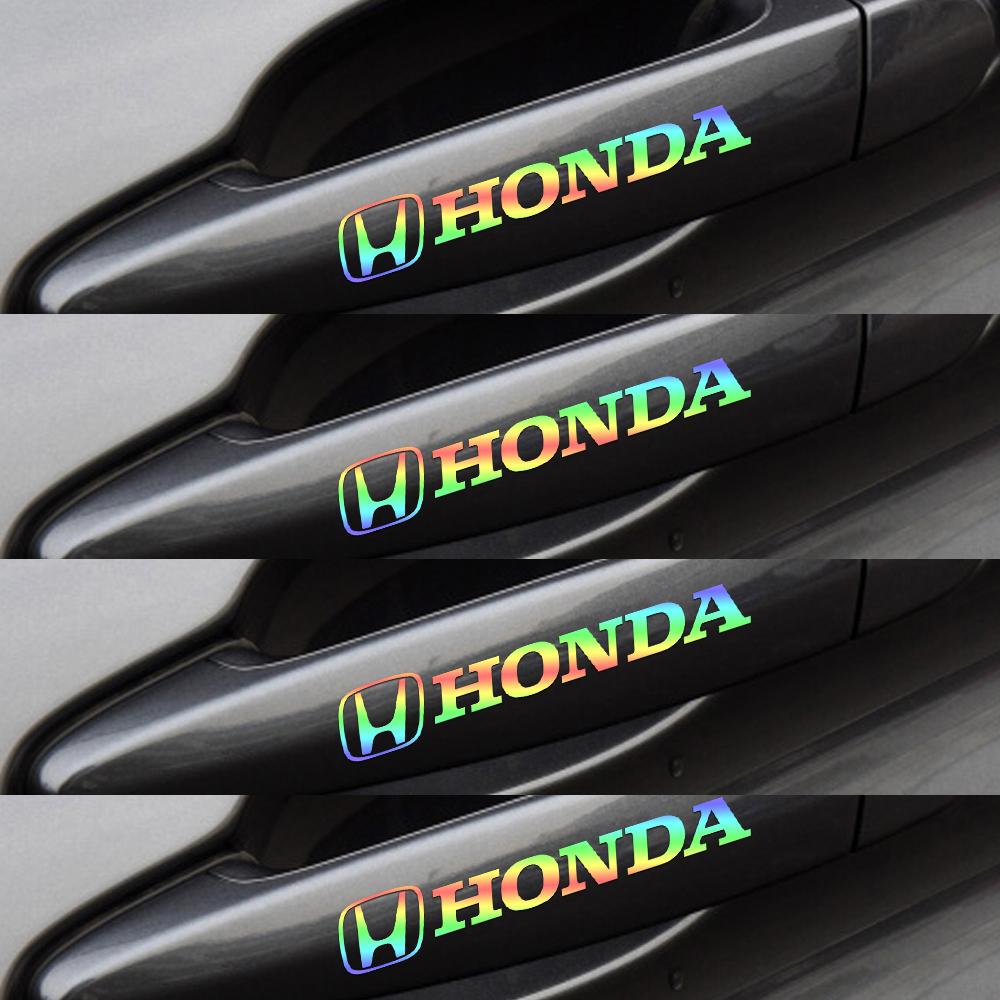 

4Pcs Car Logo Door Handle Scratch Protection Sticker Style Decals Auto Accessories For Honda Civic XR-V HR-V Accord Odyssey CRV