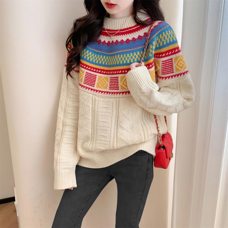 TonLion Women's Geometric Pattern Sweater