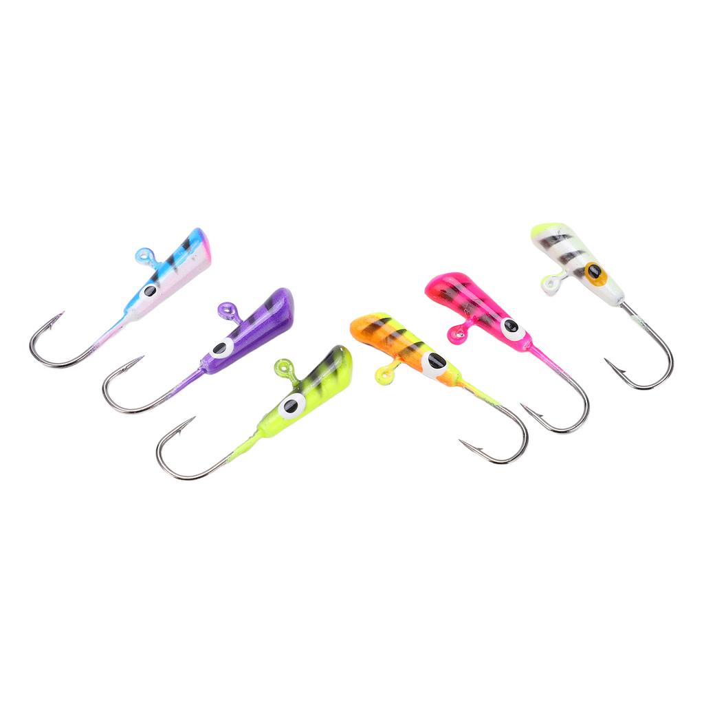 6Pcs Ice Fishing Jigs Fishing Lures Mini Jig Head Baits Carbon Steel for Winter Outdoor004
