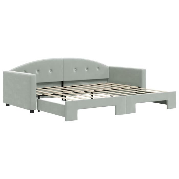 VidaXL Daybed with Trundle Bed Light Grey 90x190 Cm Velvet 3197314