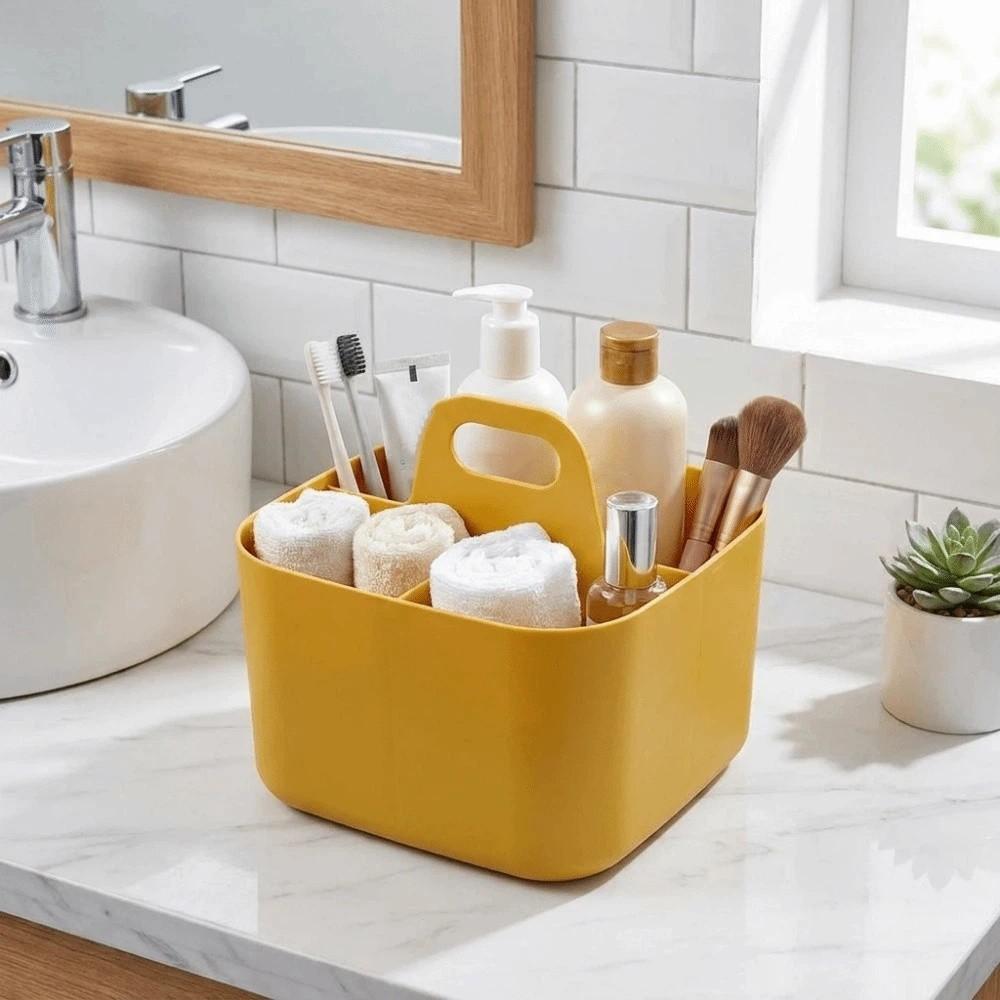 with Handle Cosmetic Organiser Multi-compartment Desk Storage Basket Split Pen Organiser Dormitory