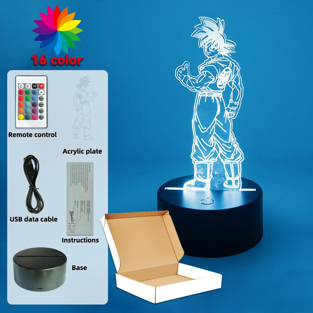

Anime Dragon Ball Z Goku Led Night Lamp Light Kid Usb Tiny 7 Colour Rgb Touch designed for Aesthetic Room Decor Dormitorio Ambient Gifts USB