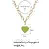 iF ME Vintage Colorful Multiple Love Heart Necklace Pendant for Women Girl Silver Hiphop Punk Long Beads Chain Necklaces Jewelry