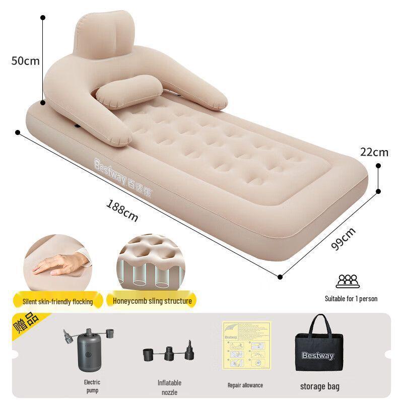 Bestway Automatische aufblasbare Matratze: Verdickt, Erhöht für Einzel-/Doppelbett, Ideal für Zuhause & Camping