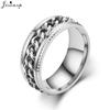 Mode Angst Fidget Ringen Ontspannende RVS Draaibare Kettingring voor Mannen Vrouwen Spinner Sieraden Goud Zwart Bague Homme